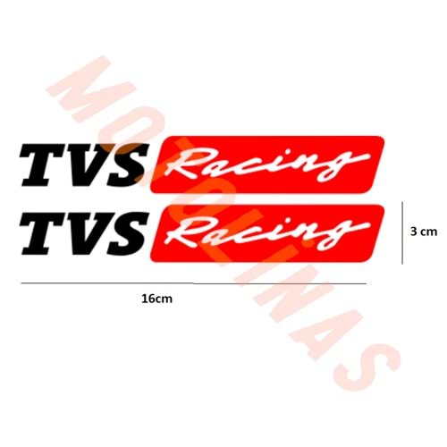 STİCKER TVS RACİNG 16cmX3cm - 2 ADET