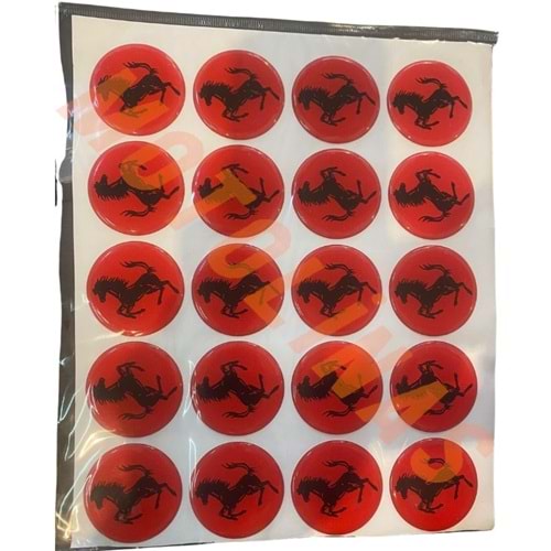 DAMLA ETİKET 5x5cm [ 20 ADET FİYATI] KIRMIZI FERRARİ