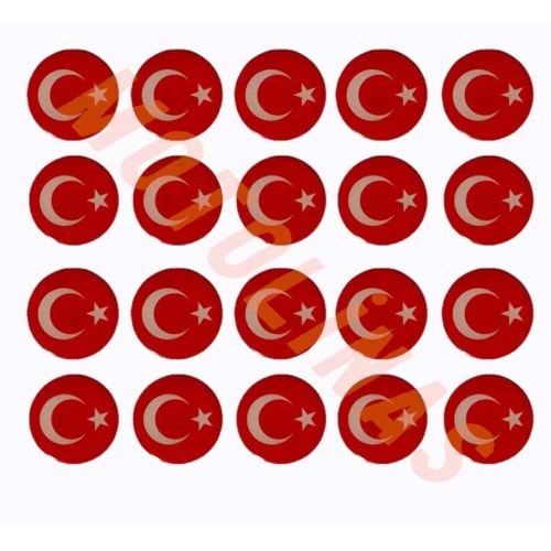 DAMLA ETİKET 5x5cm [20 ADET FİYATI] TÜRK BAYRAĞI