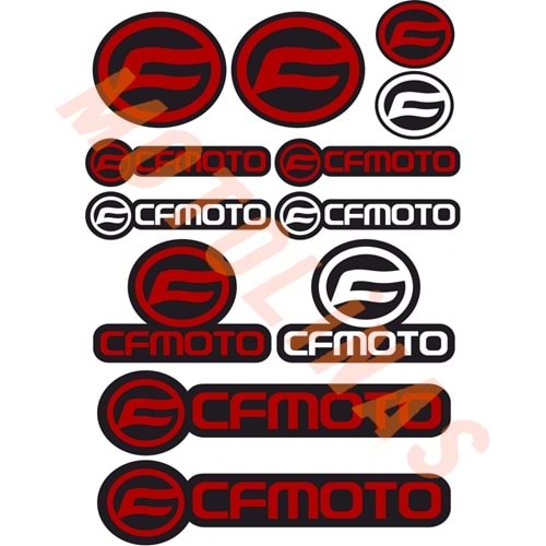 STİCKER SETİ [A4] [CF MOTO KIRMIZI - 12 PARÇA] - UNİVERSAL