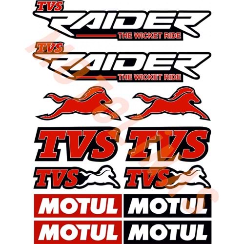 STİCKER SETİ [A4] [TVS RAİDER-MOTUL 12 PARÇA] - UNİVERSAL