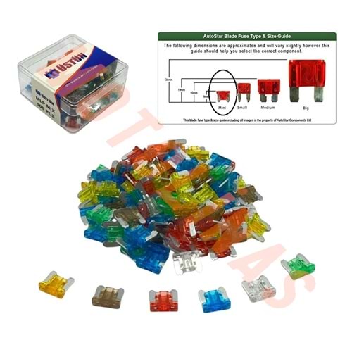 MİNİ BIÇAK SİGORTA [ALÇAK PROFİL][100 LÜ PAKET] - YENİ NESİL MOTOSİKLET SİGORTASI