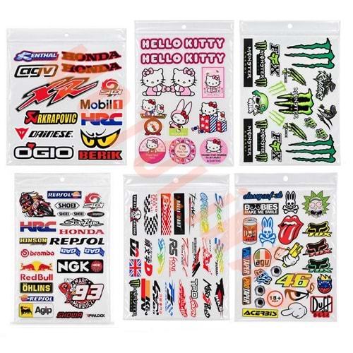 SPONSOR ETİKETLERİ A4 [FOSFORLU - FOLYO] İTHAL STİCKER [KARŞIK MODEL]
