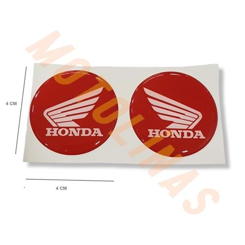 DAMLA STİCKER 2 li [4X4 cm] HONDA KIRMIZI DAMLA SİLİKON ETİKET