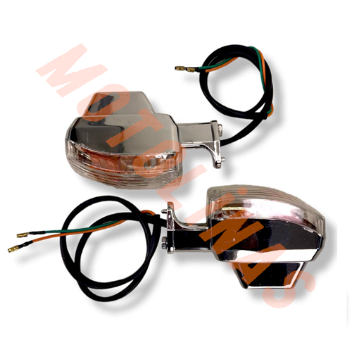 SİNYAL 2 li KÖŞELİ (SUZUKİ MODEL) BEYAZ CAM / ARKASI NİKEL AMPÜLLÜ - MUHTELİF