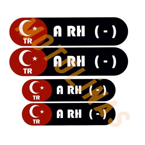 KAN GRUBU KASK ETİKETİ 4 PARÇA A RH (-) ÜRETİM