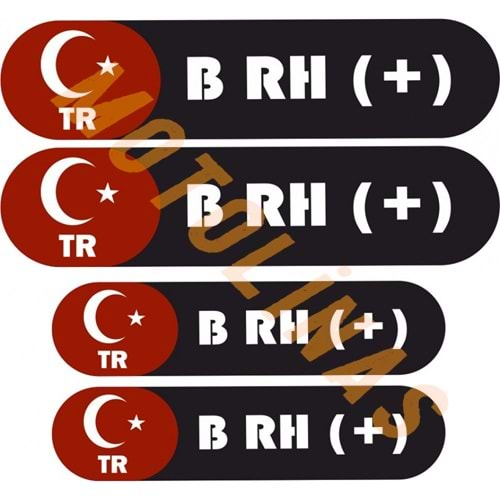 KAN GRUBU KASK ETİKETİ 4 PARÇA B RH(+) ÜRETİM