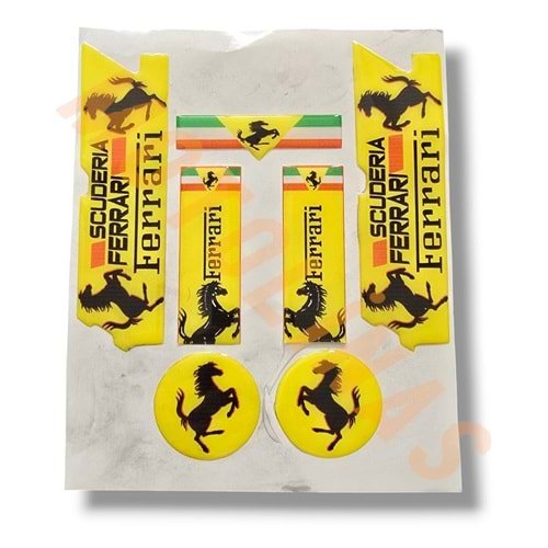 DAMLA STİCKER SET [FERRARİ] [7 PARÇA] - UNİVERSAL