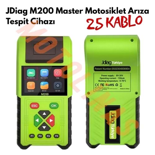 JDİAG M200 MASTER MOTOSİKLET ARIZA TESPİT CİHAZI FULL SET 25 KABLO