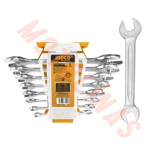 AÇIK ANAHTAR SETİ [8 PARÇA] 6mm-22mm ENDÜSTRİYEL - İNGCO
