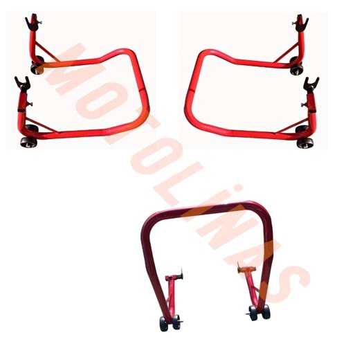 MOTOSİKLET KALDIRMA SEHPASI (32-2 mm BORU KALINLIĞI) KIRMIZI - UNİVERSAL