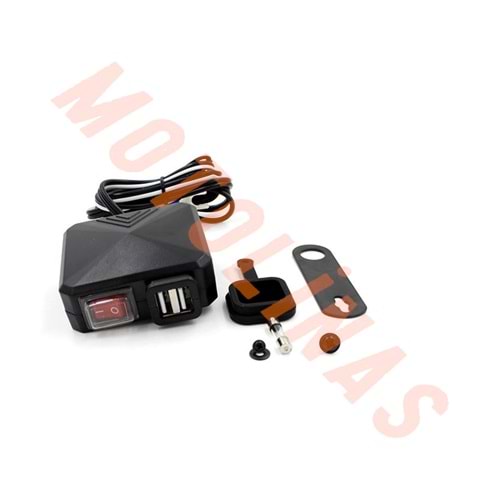 TELEFON 2li USB ŞARJ MAKİNASI SU GEÇİRMEZ USB2.1A - UNİVERSAL