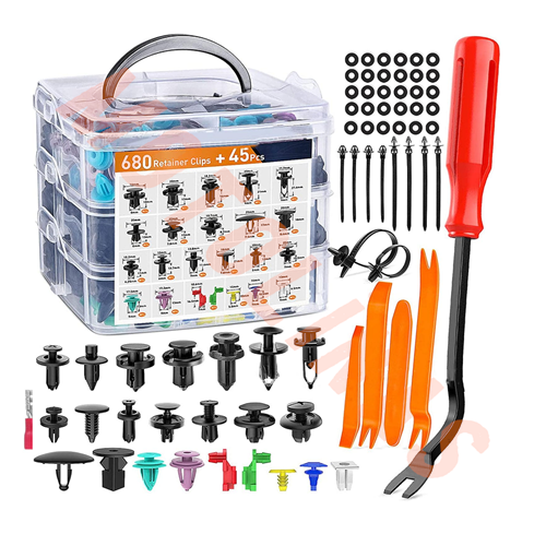 KAPORTA KLİPS SETİ [KUTULU] + SÖKME APARATLARI DAHİL 725 PARÇA