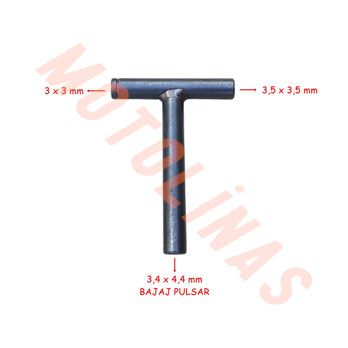 SİBOP AYAR ANAHTARI T ŞEKLİNDE 3-3,5-4,4 mm PULSAR, CUB, SCOOTER