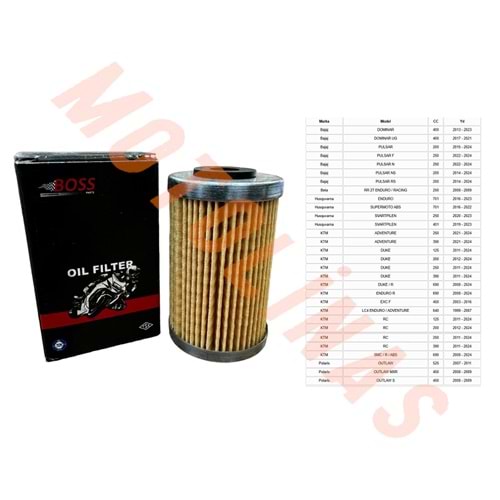 KAĞIT YAĞ FİLTRESİ [BS155] - DOMINAR,PULSAR,KTM DUKE