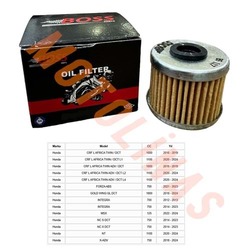 KAĞIT YAĞ FİLTRESİ [BS117] - CRF L AFRICA TWIN, FORZA 700,GOLD WING GL DCT,INTEGRA,,MSX,X-ADV