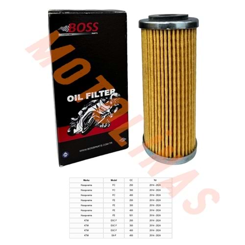 KAĞIT YAĞ FİLTRESİ [BS652] - Husquvarna Fc SERİSİ, KTM EXC F VE SX-F SERİSİ